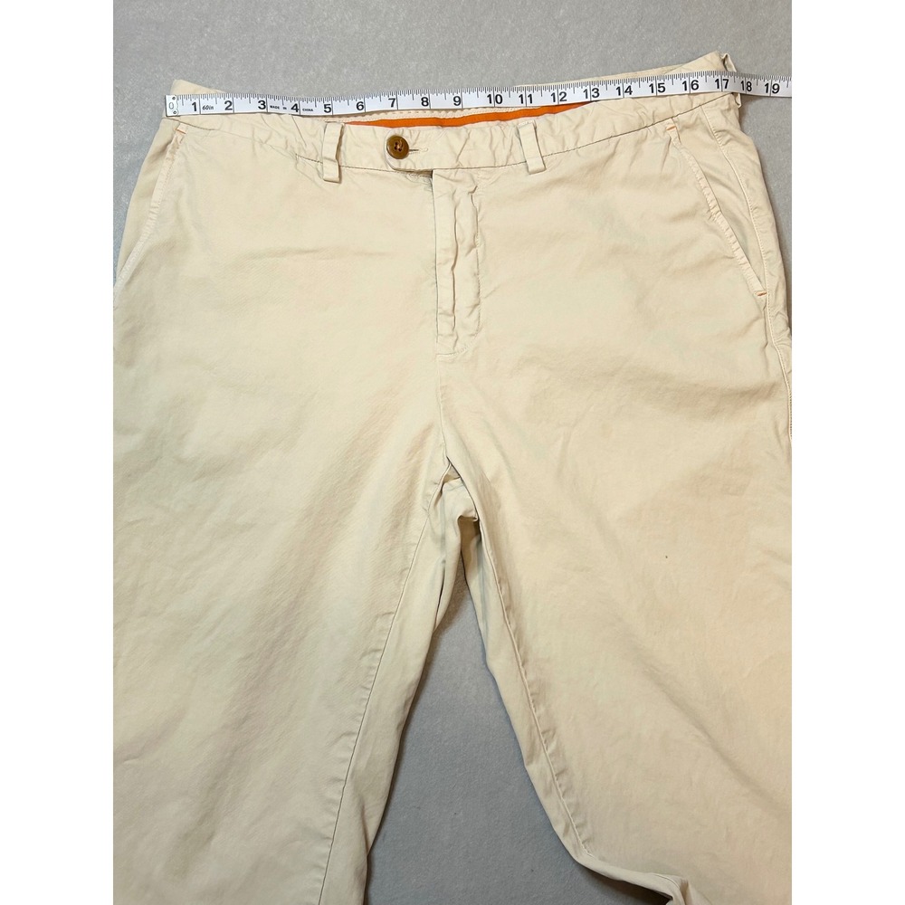 Tommy Bahama Boracay Chino Pants Mens 34x34 Beige 100% Pima Cotton Flat Front - Picture 5 of 11